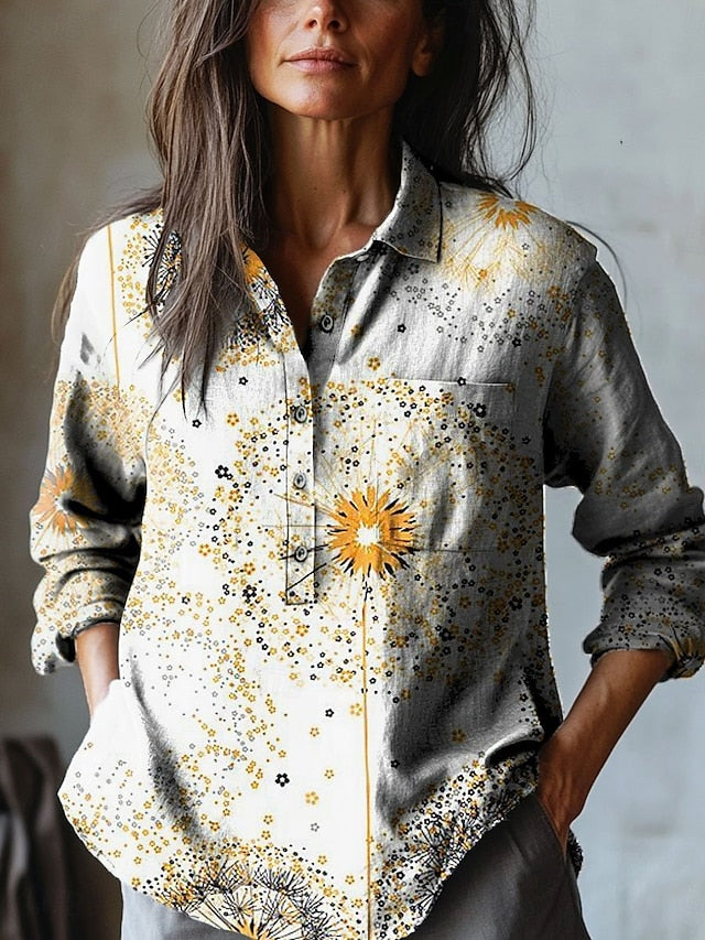 Women's Blouse Print Floral Vacation Vintage Daily Long