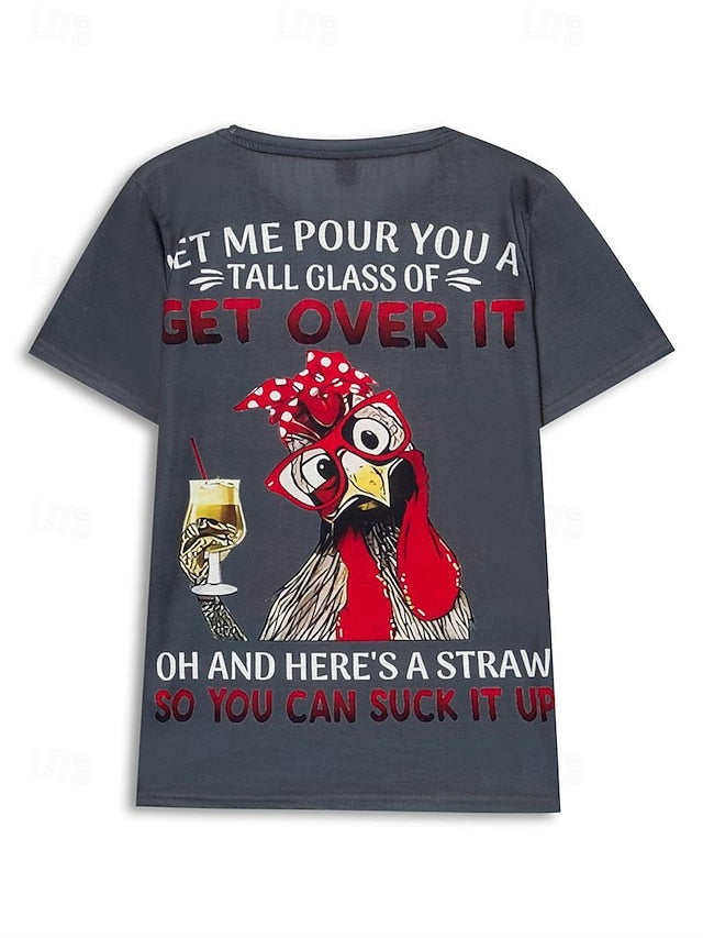 Women's T Shirt Basic Letter Print Short Sleeve Regular