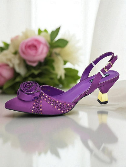 and Matching Women's Heels - Slingback Gold Set Clutch