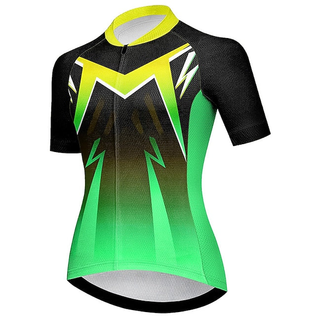 Women's Cycling Jersey Geometic Short Sleeve Bike Jersey