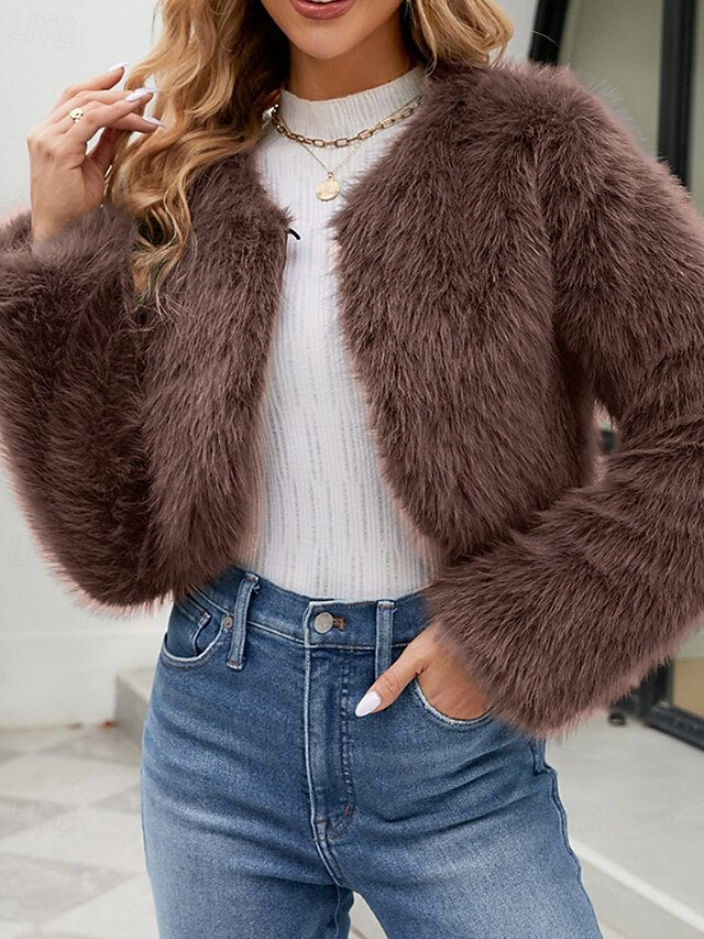 Furs Winter Faux Comfortable Fur Warm Women's Coat