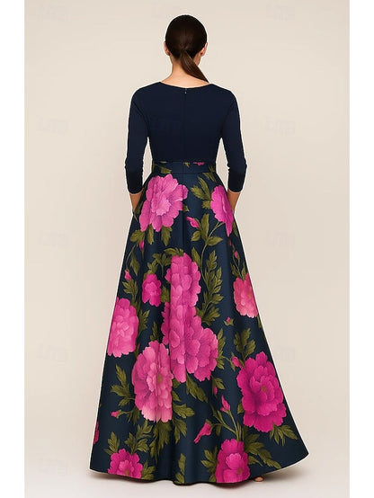 Gown Bride Evening of A-Line the Print Elegant Mother Floral