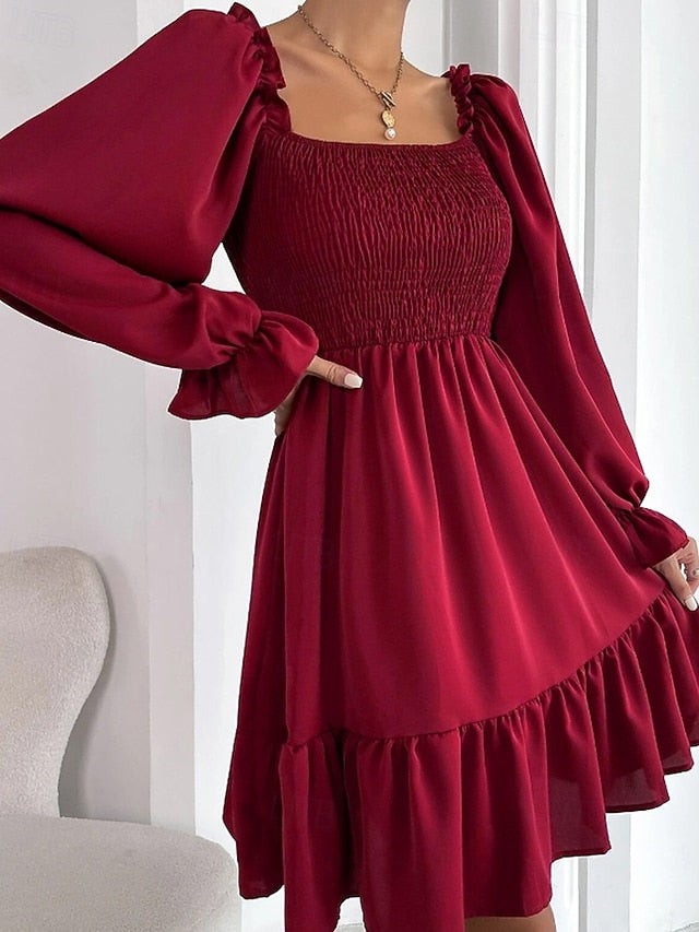 Women's Mini Dress Peplum Dresses Ruched Dress Modern