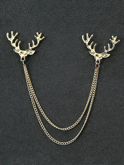 Elegant Pins Reindeer – Men's Alloy Christmas Collar