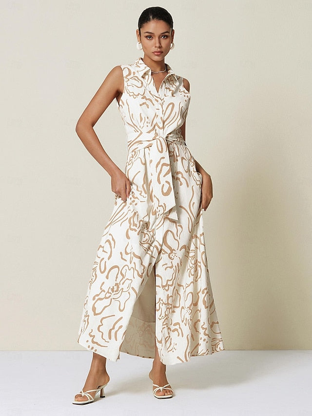 Women's Sleeveless Maxi Shirt Dress Summer A Line Shirt