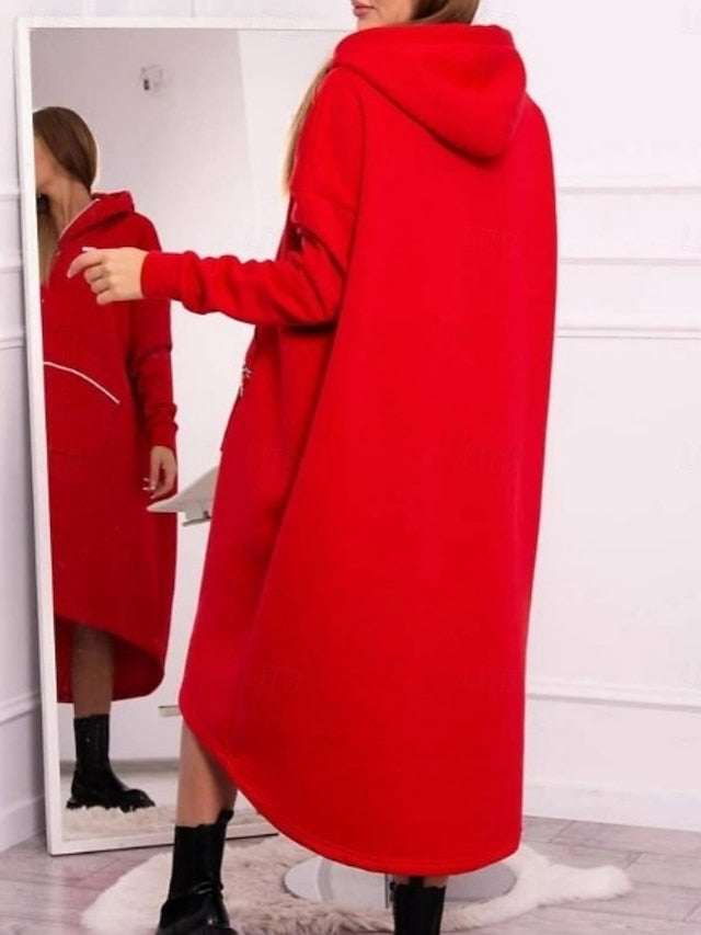 Women's Midi Dress Hoodie Dress Casual Dress Fashion Modern