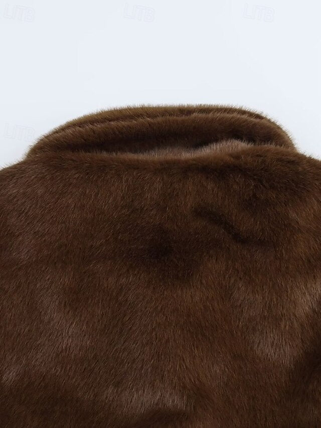 Coat Faux Warm Teddy Fur Comfortable Women's Buttons