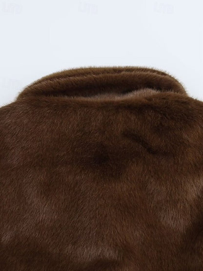 Coat Faux Warm Teddy Fur Comfortable Women's Buttons