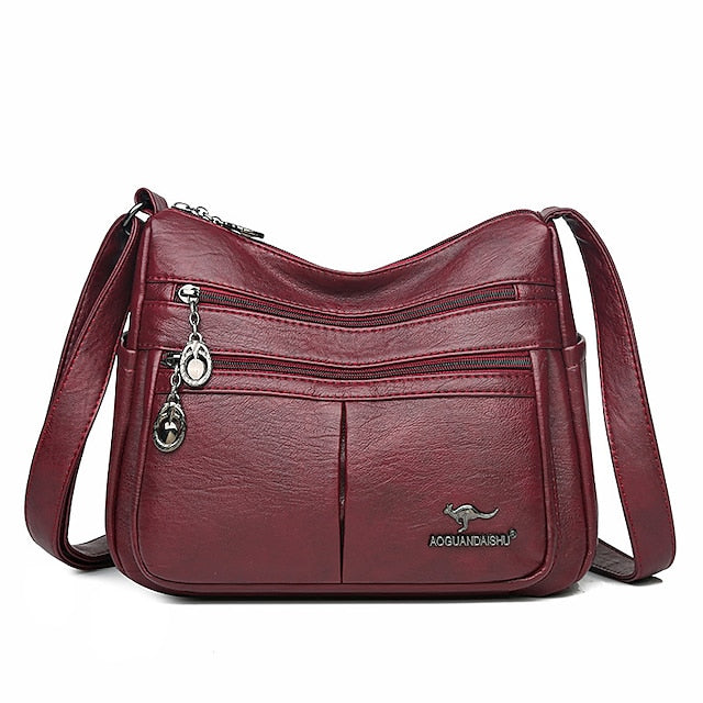 Faux Leather Women's Shoulder Multi-Pocket - Crossbody Bag