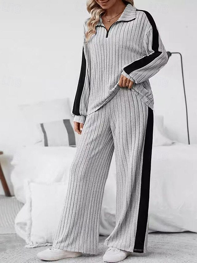Collar Pants Top Shirt Long Women's Bolero Sleeve Sets