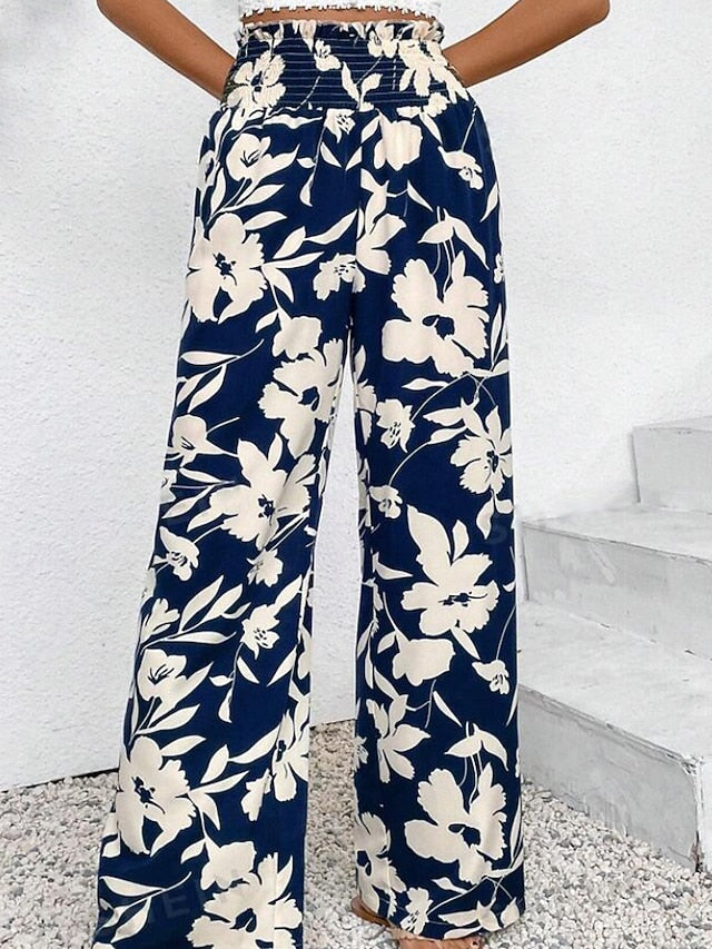 Women's Slacks Pants Trousers Boho Full Length Natural