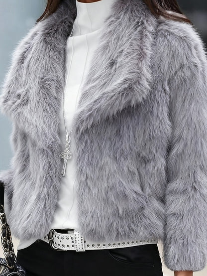 Comfortable Furs Coat Faux Women's Fur Warm Buttons