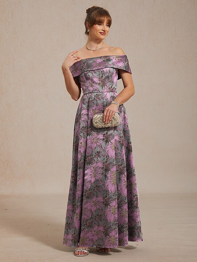 Women's Maxi Dress Fit And Flare Dress Off The Shoulder