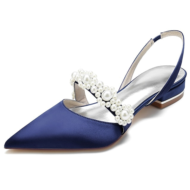 White Pearl Women's Satin with Elegant Shoes