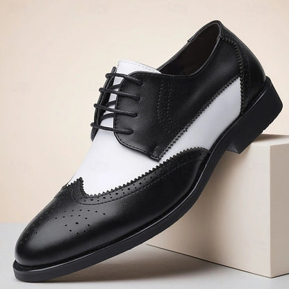 Shoes with Brogue and Men's White Black Oxford