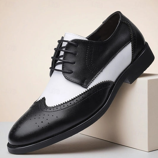 Shoes with Brogue and Men's White Black Oxford