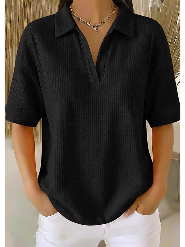 Women's Shirt Solid Color Plain Elegant Active Vacation