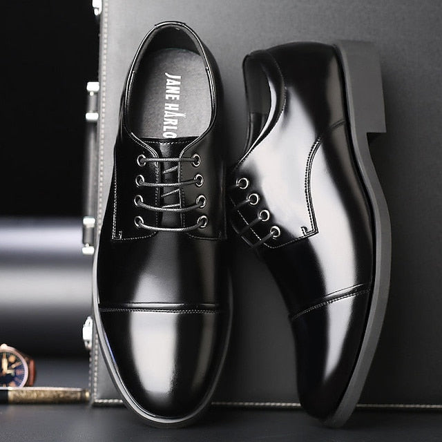 Black Patent Shoes Lace-Up with Men's Oxford Leather