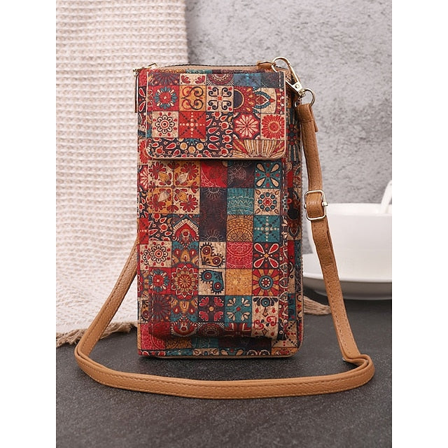 Women’s Vintage Adjustable Boho Phone Bag with Crossbody