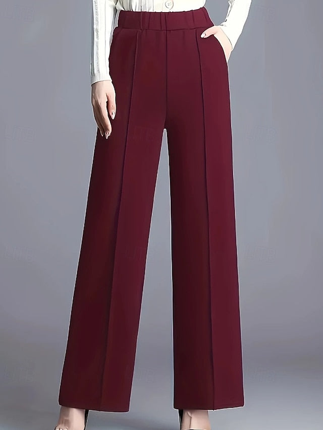 Women's Wide Leg Chinos Streetwear Casual Full Length