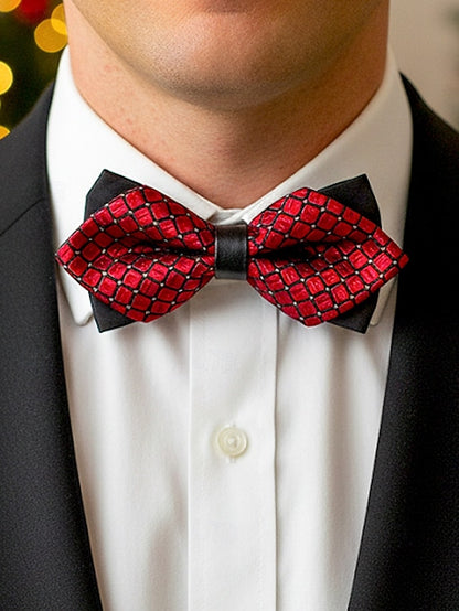 with Men's Tie Christmas Pattern Bow Geometric