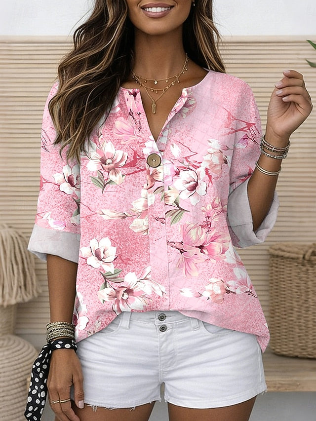 Women's Blouse Print Floral Graphic Vintage Stylish Modern