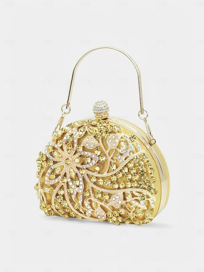 Embellished with Heels Slingback – Matching Gold Handbag