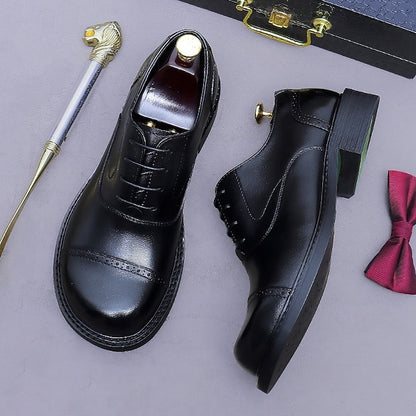 Cap First Shoes Oxford Leather Genuine Men's Toe