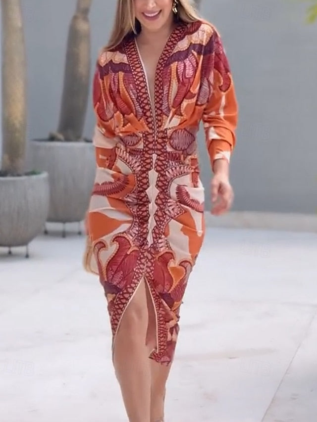 Women's Midi Dress Sheath Dress Boho Dress Elegant Fashion