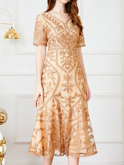 Mother Bride Elegant the Dress V A-Line Vintage of Party