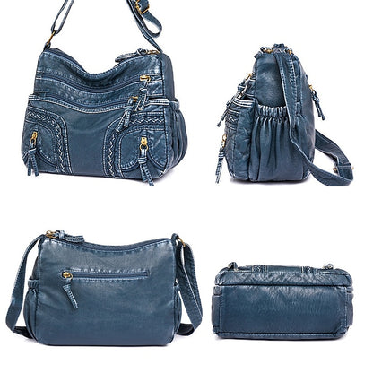 Leather Women's Faux Shoulder Brown Vintage Bag – Boho