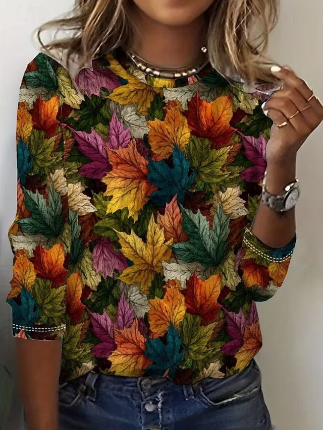 Women's T Shirt Floral Graphic Plants Vintage Fashion