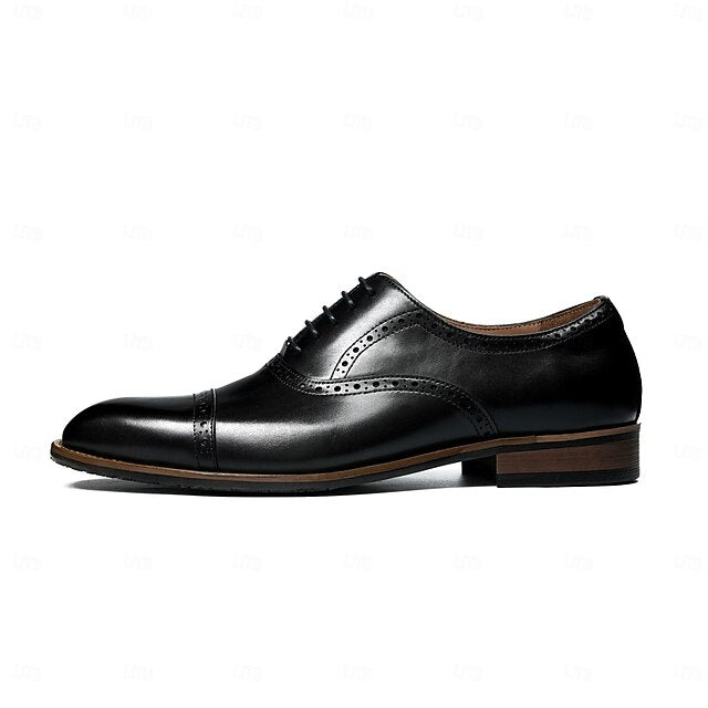 with Shoes Wingtip Oxford Men's Genuine Light Leather Brown