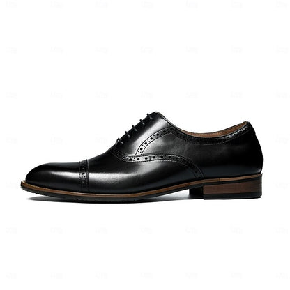 with Shoes Wingtip Oxford Men's Genuine Light Leather Brown