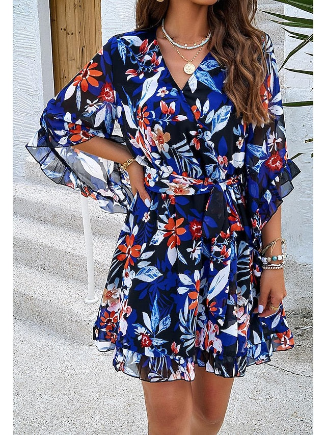 Women's Casual Dress Sheath Dress Sundress Rose 3D Print