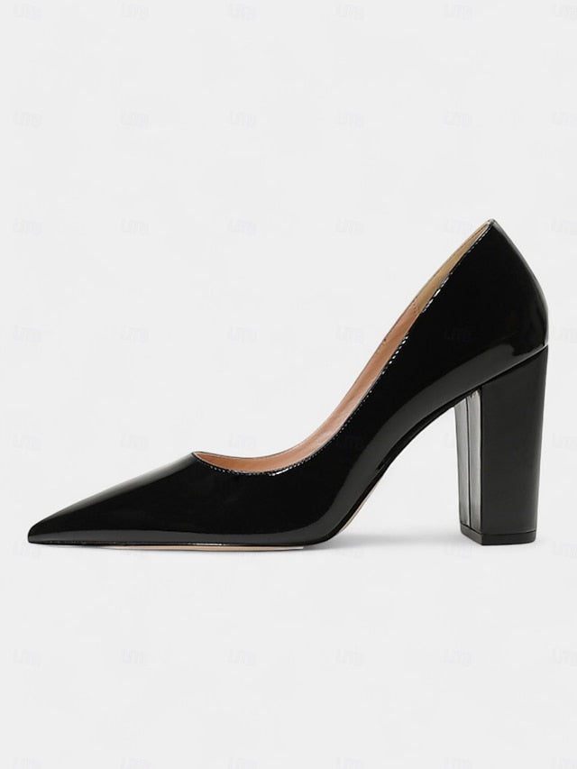 Heels Pointed Suede Toe Block Heel High | Women's Classic