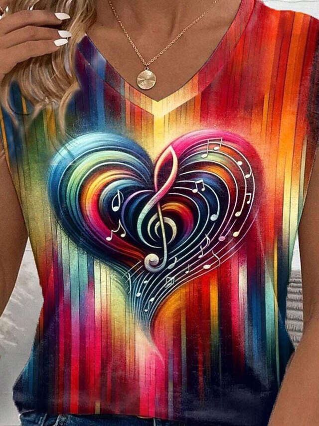 Women's Camisole Tank Top Vest Ombre Heart Stylish