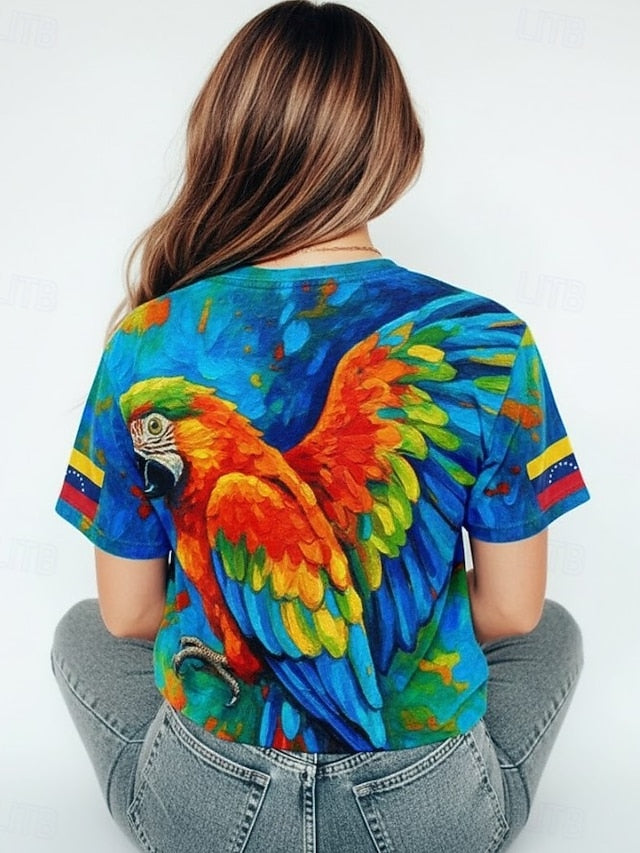 Macaw Parrot Inspired Cozy Women's T Shirt Graphic Animal