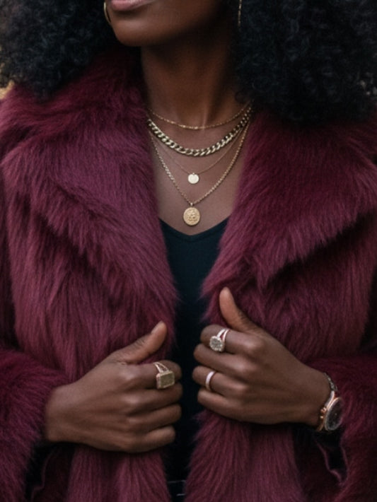 Furs Coat Women's Warm Comfortable Fur Faux Leathers