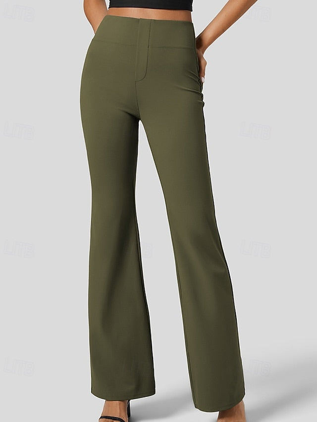 Women's Wide Leg Bell Bottom Slacks Streetwear Casual Full