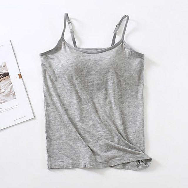 Women's Camisole Tank Top Plain Basic Sleeveless U Neck