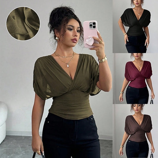 Women's Blouse Solid Color Plain Elegant Vintage Fashion