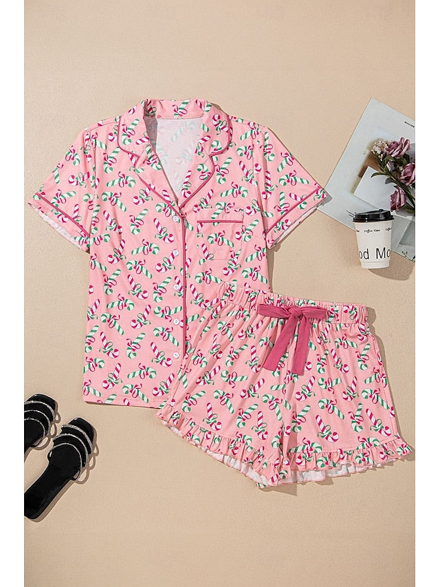 Santa Claus Sleepwear Pajamas Satin Pajama Women's Cosplay