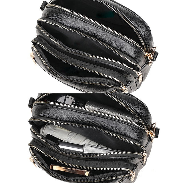 Leather Bag Dome Crossbody Shoulder PU Women's