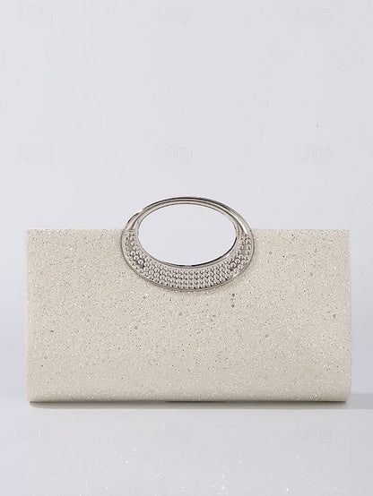 Evening Women's Gold Bag Clutch with Silver Glitter