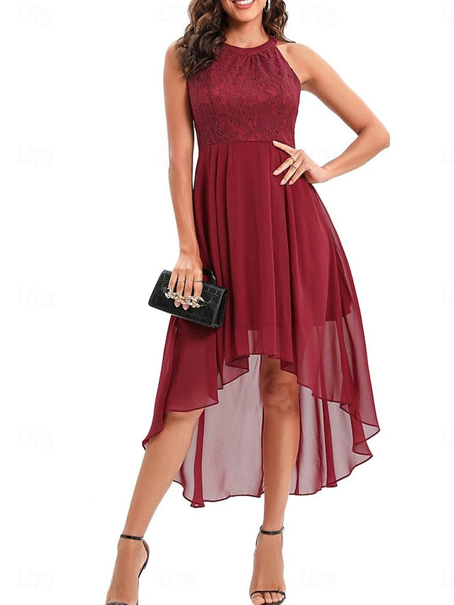 Women's Midi Dress Chiffon Dress A Line Dress Elegant