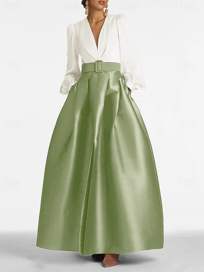 Evening Floor Split Formal A-Line Guest Wedding High Gown Dress