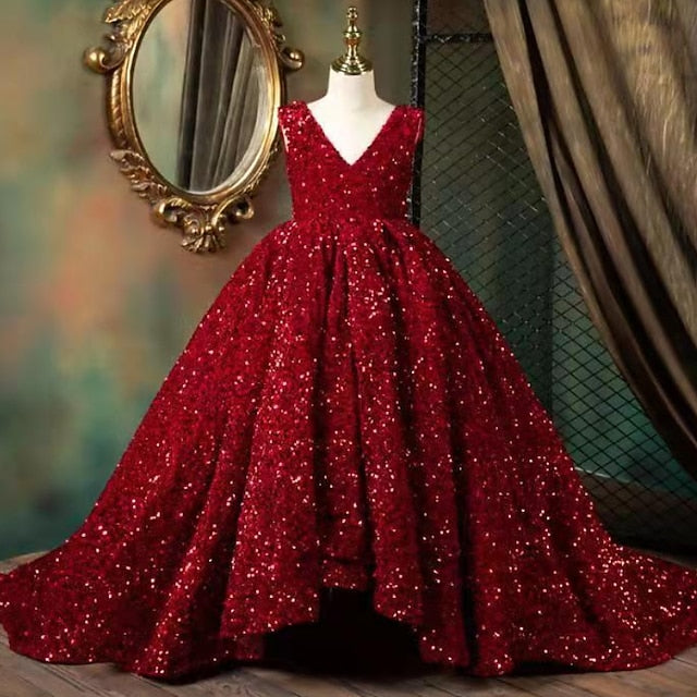 Flower Sleeveless Girls' Dress Girl Solid 3D Colored