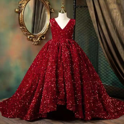 Flower Sleeveless Girls' Dress Girl Solid 3D Colored