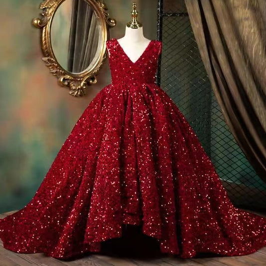 Flower Sleeveless Girls' Dress Girl Solid 3D Colored